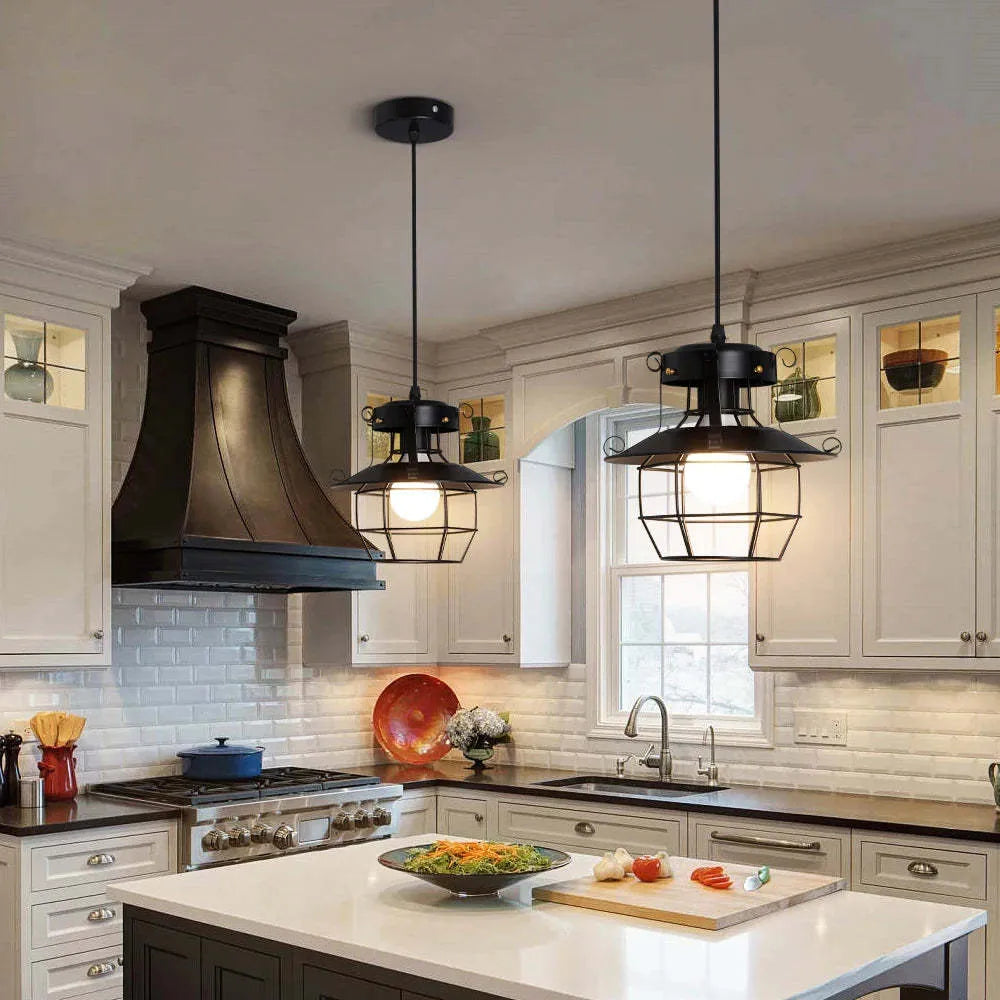 American iron droplight lantern-shaped retro single head shade for corridor restaurant