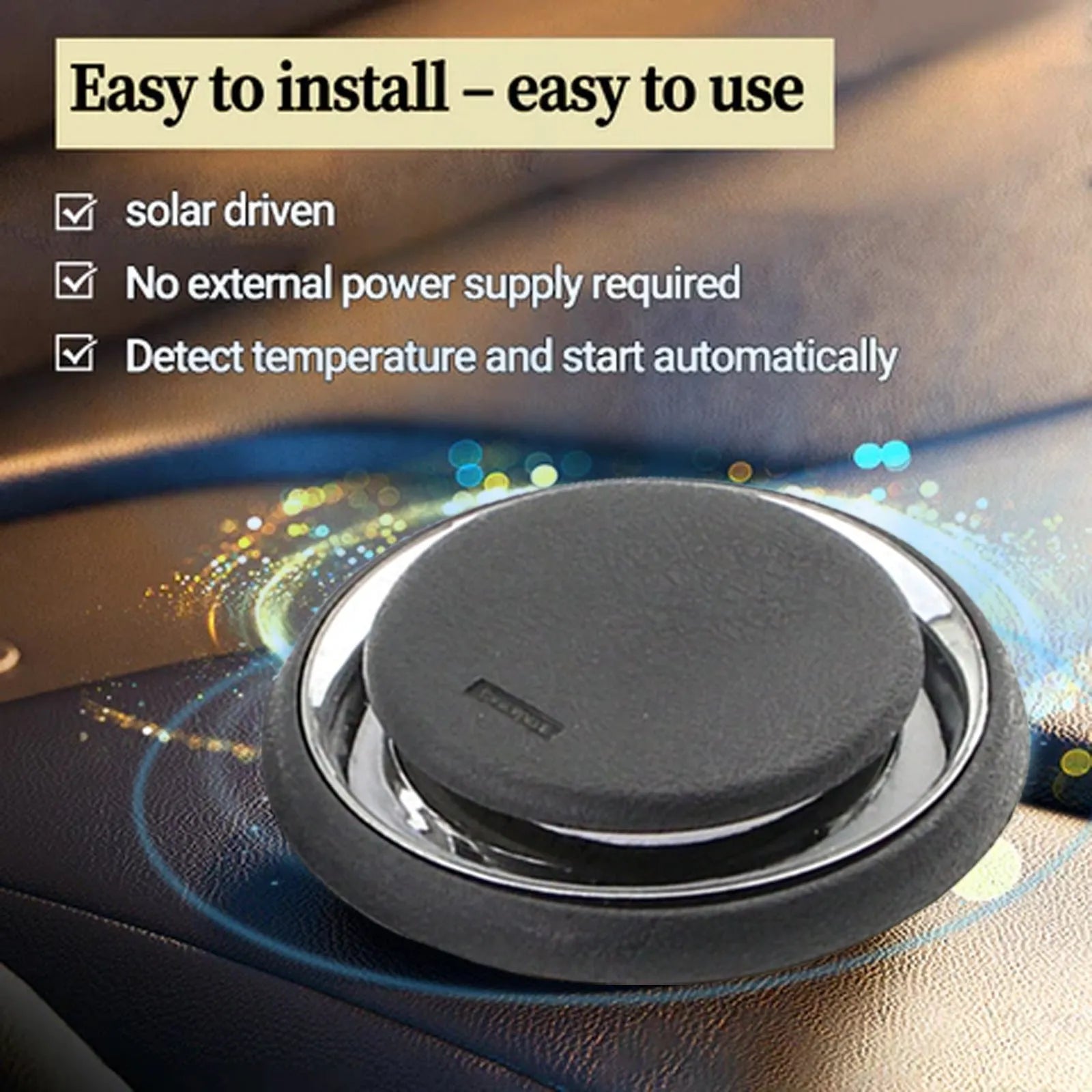 Black portable car deicing instrument 7.4 cm by 7.4 cm on a flat surface