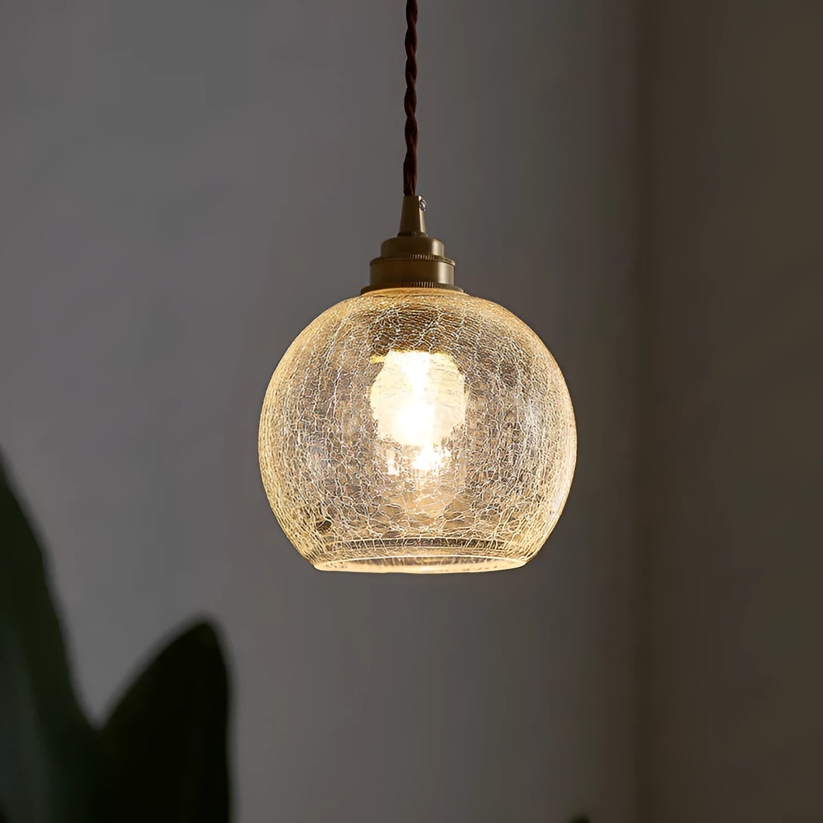 Brass and glass ball chandelier ceiling light with copper body and spherical shade