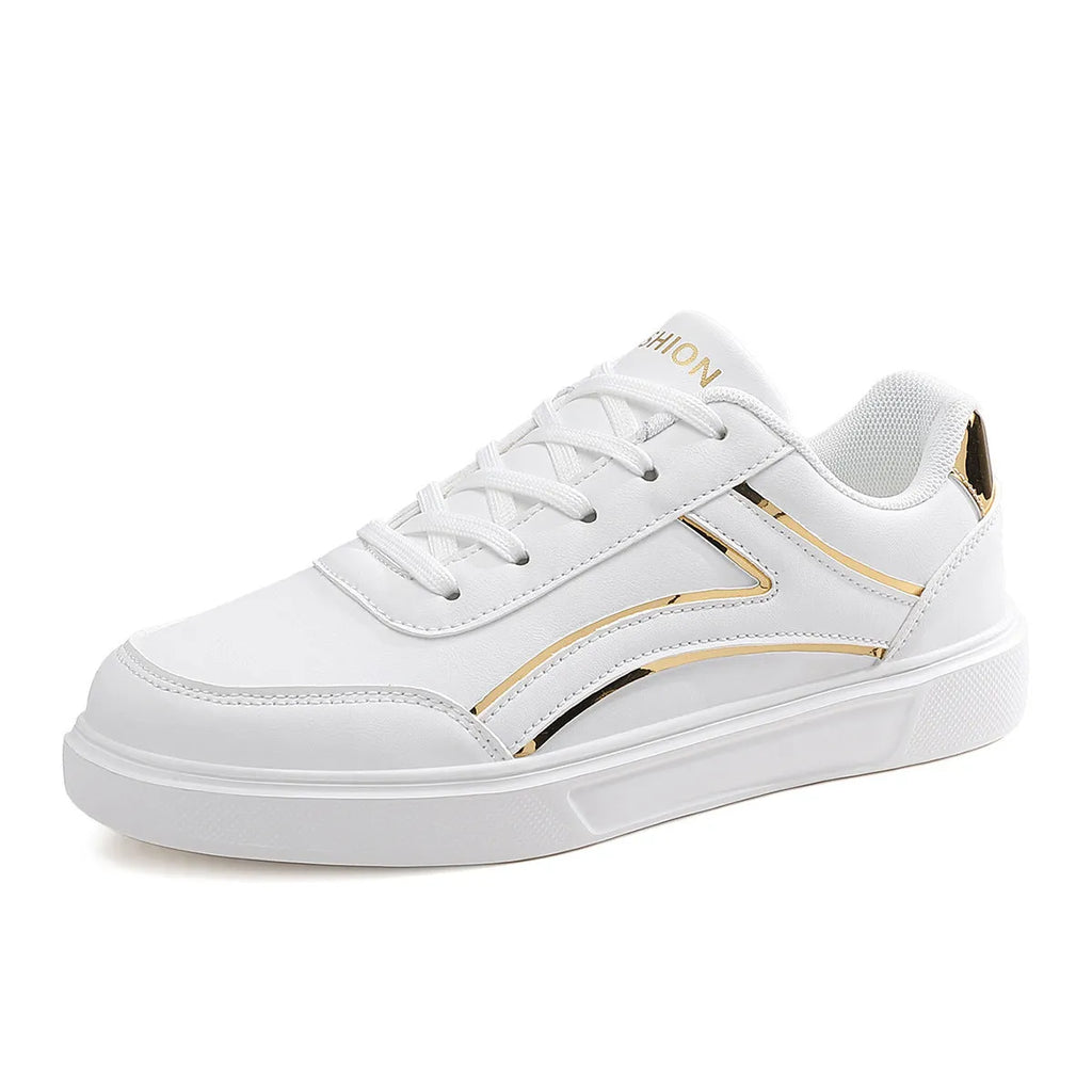 Plus size female board shoes with breathable mesh upper and rubber sole in solid colour low top style