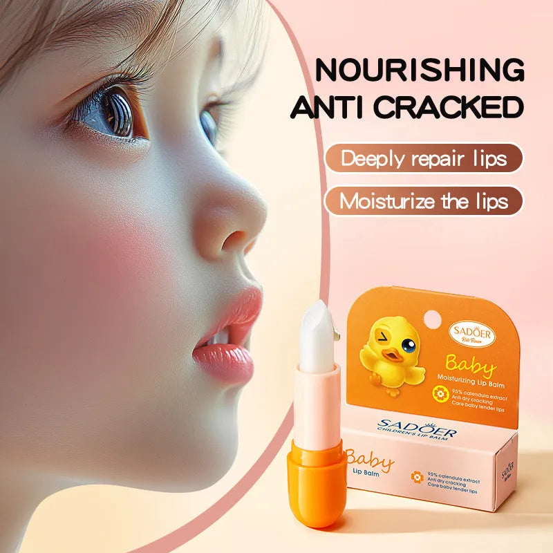 Anti-chapped lip moisturising lipstick in a tube on a white background.