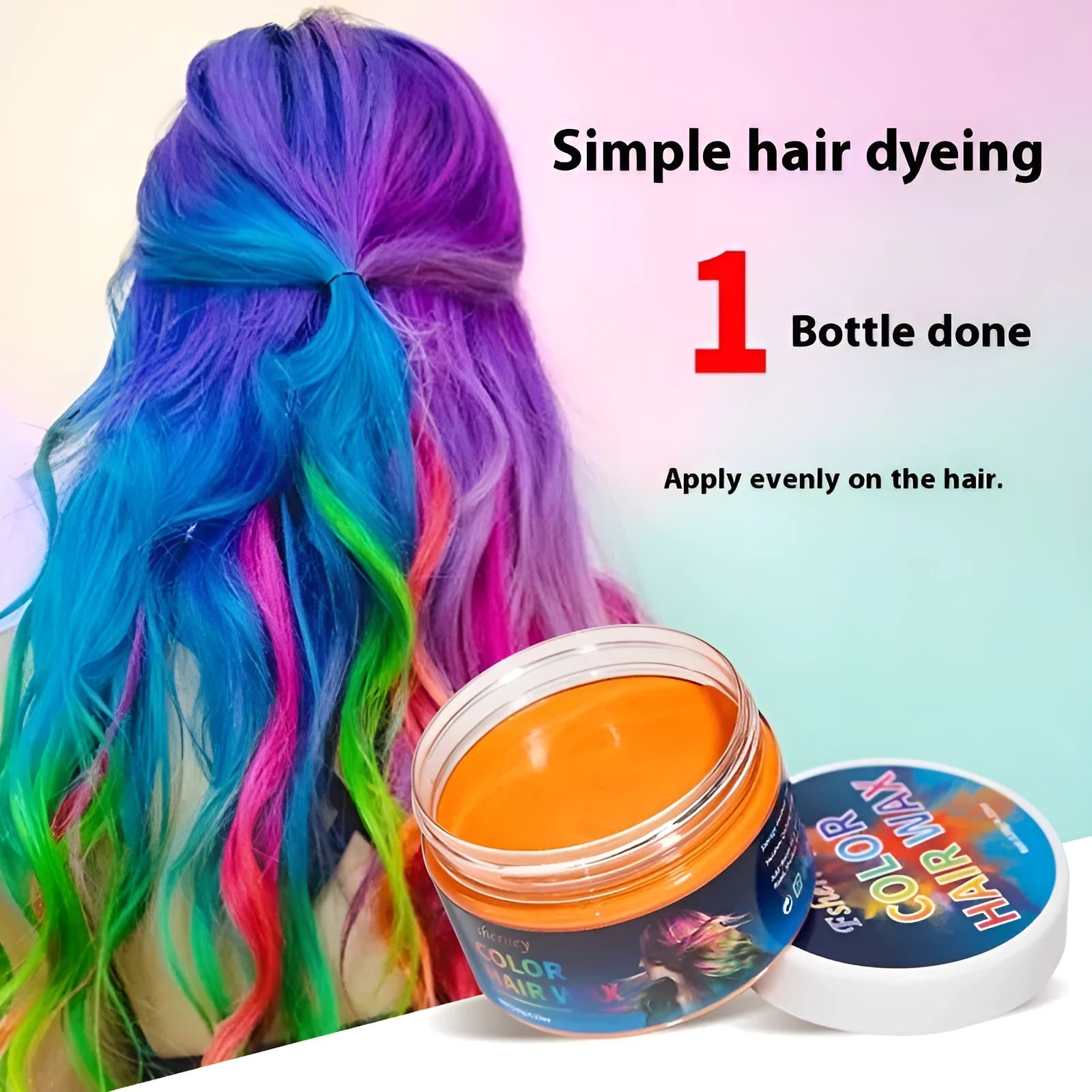 120g tub of hair styling clay shown in one of its nine colour variants.