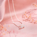 Silver cherry necklace with adjustable snake bone chain, 925 silver pendant, Korean style design