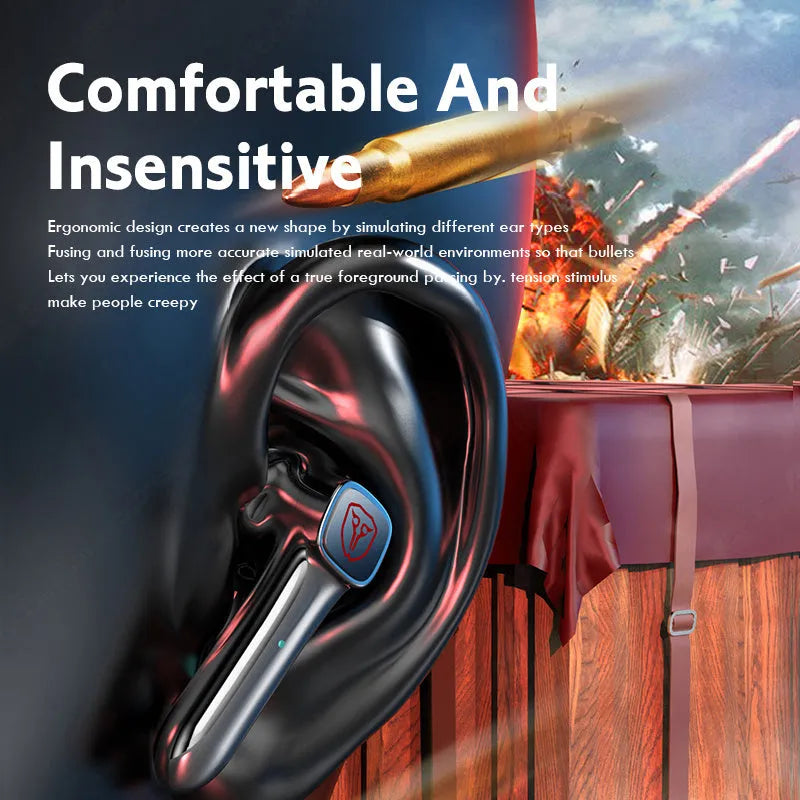Wireless gaming headset with compact ABS construction in colour shown