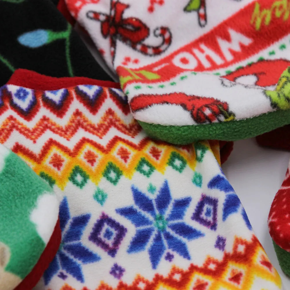 Christmas dog fleece sweater in Christmas Elk colour with plain pattern on a small dog