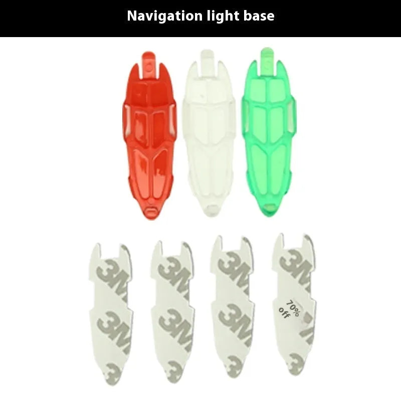 V3 wireless charging navigation light for RC models showing compact size and multiple colour options