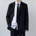 Men's plus size college style three-piece suit set with white shirt and tie