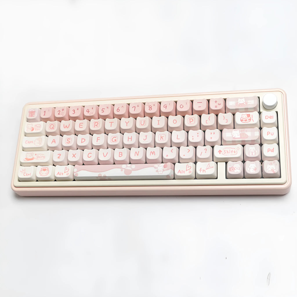 Full set of black PBT key caps for a mechanical keyboard with over 98 keys.