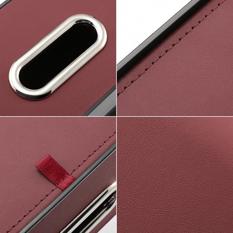 Genuine leather car tissue box organiser with suspension mount and 2L capacity