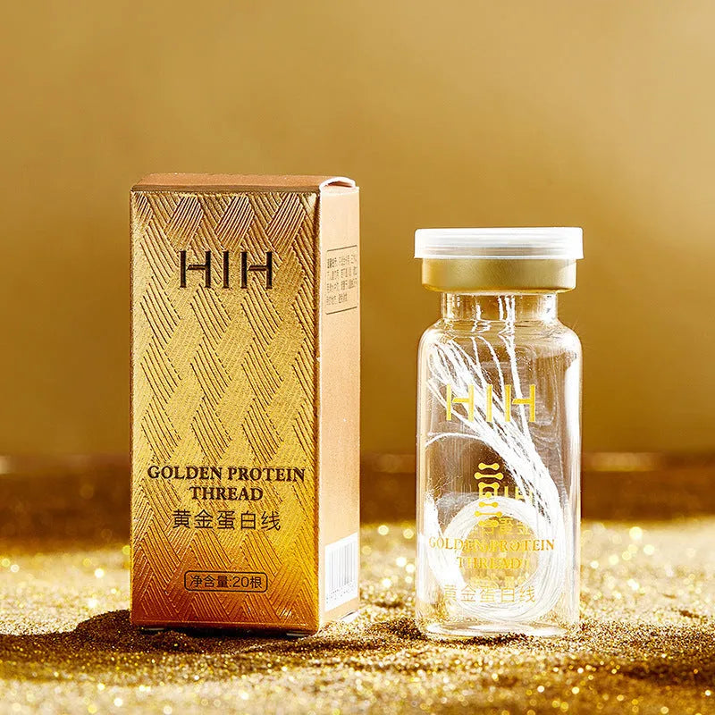 Gold Protein Peptide Kit facial essence set with 15ml vials and gold thread carving liquid