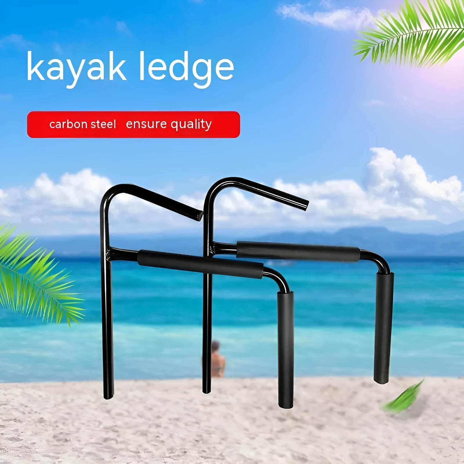 Carbon steel kayak wall hanger rack for vertical storage of boards and kayaks