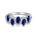 S925 sterling silver oval twisted ring with zircon inlay on white background, women geometric silver ring