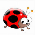 14.5cm ladybird cartoon car sticker PVC decal in red and black colours