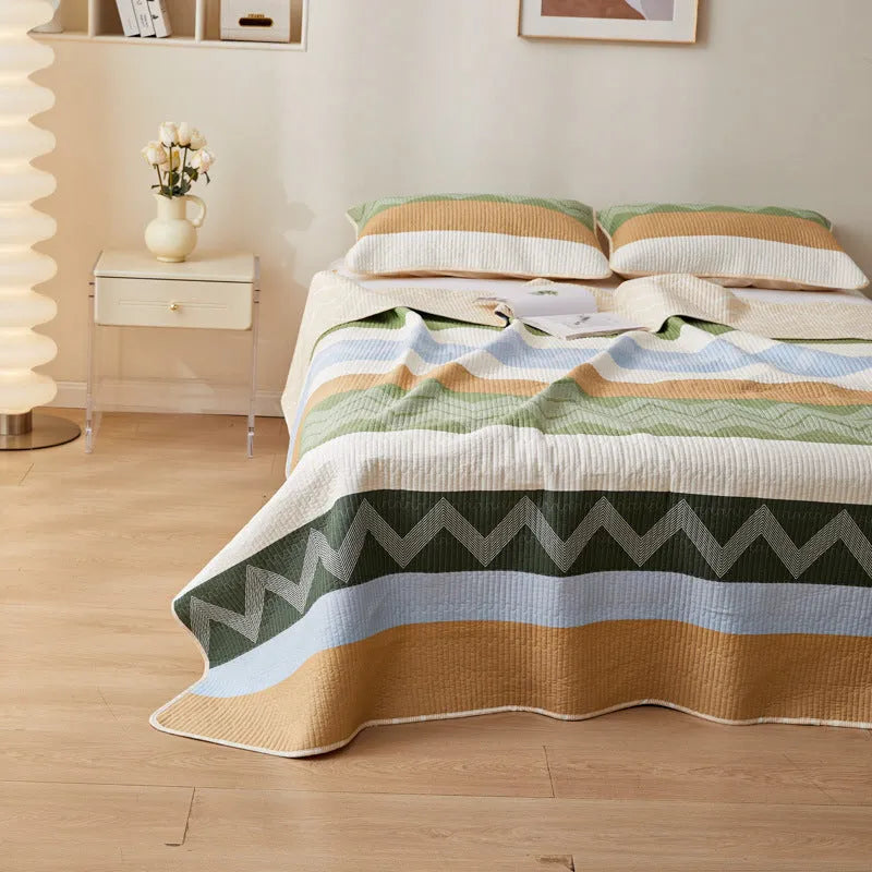 Pure cotton printed bed sheet set with modern simple design for 2.2 metre beds