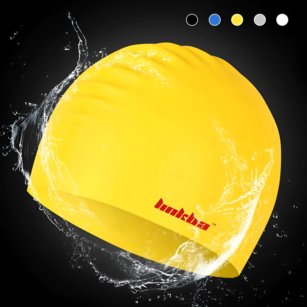 Professional silicone swimming cap with waterproof ear protection in multiple colour options