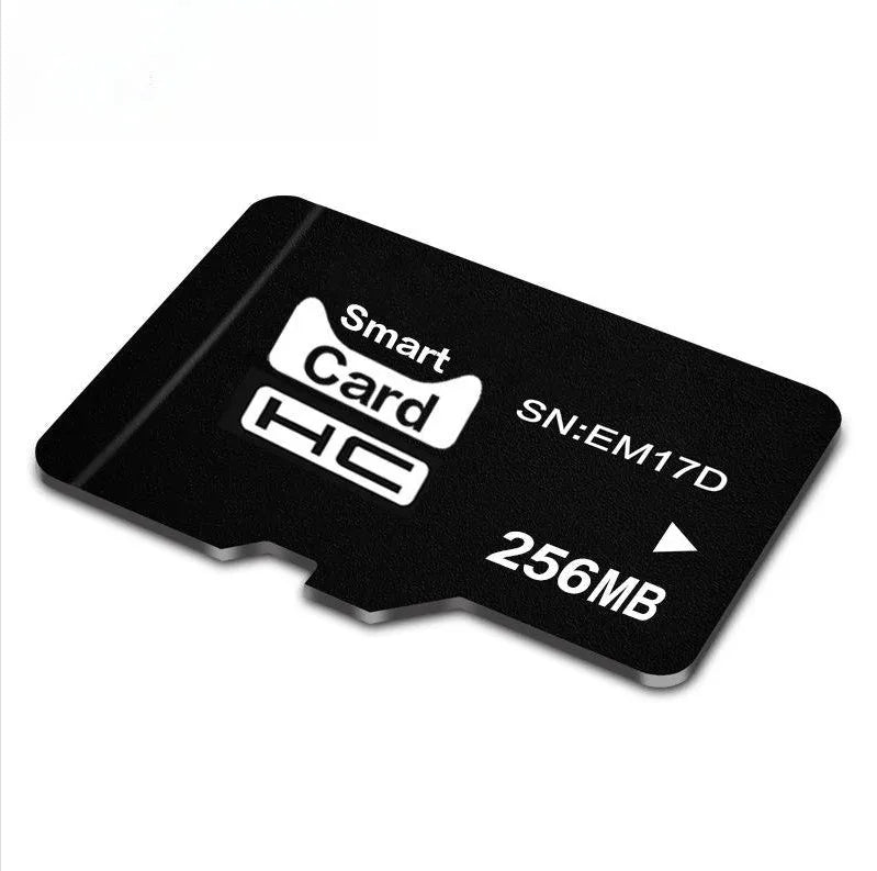 256MB TF memory card with integrated mini speaker measuring 11mm by 15mm