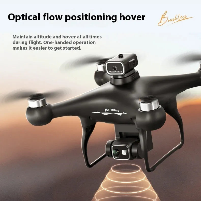 S116 black and white brushless quadcopter drones with four-propeller design and HD camera.