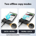 External mobile hard disk box for 2.5-inch SATA SSD or HDD in black ABS plastic case.