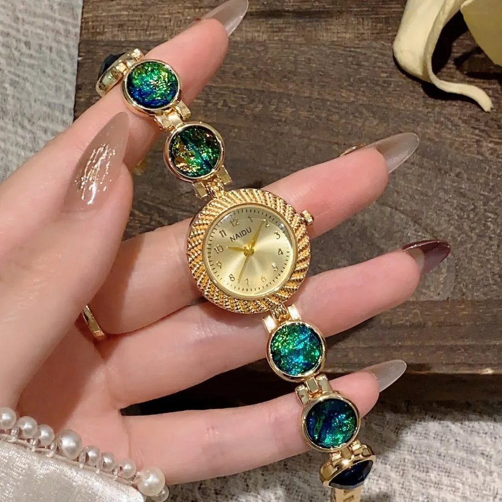 Women's round quartz watch with 25mm dial in one of six colour options.