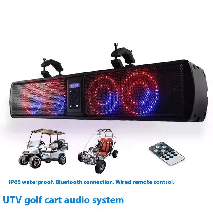 34-inch Bluetooth audio belt speaker for golf cart with USB charging cable and manual