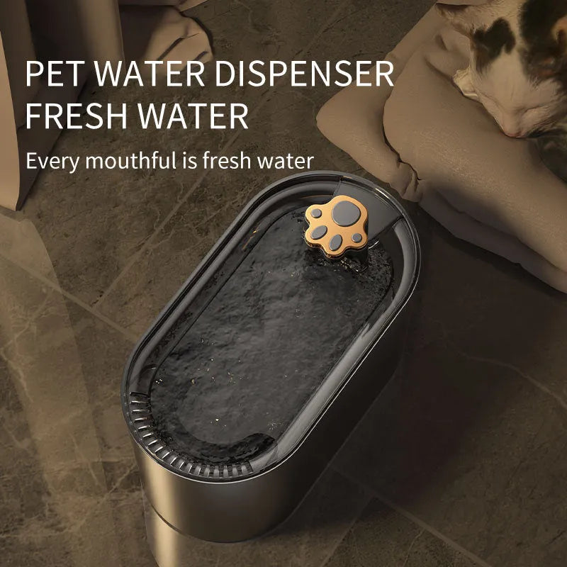 Berlin blue 3L automatic pet water fountain with LED light and quiet pump on floor