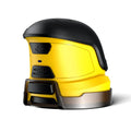 Cordless electric snow scraper in yellow ABS plastic with charging cable, measuring 118mm tall