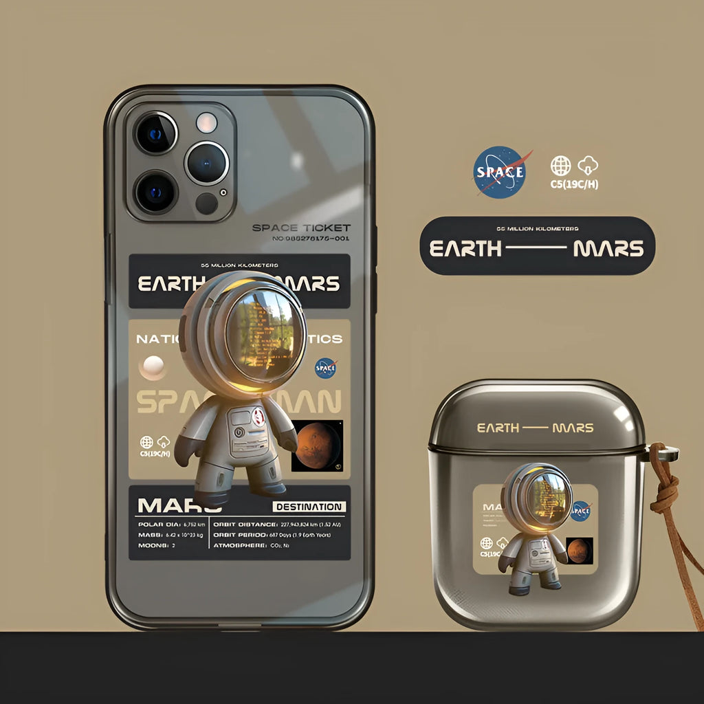 I Niche Trendy Brand black soft TPU anti-drop phone case for Apple iPhone full range with Mars Ticket graphic
