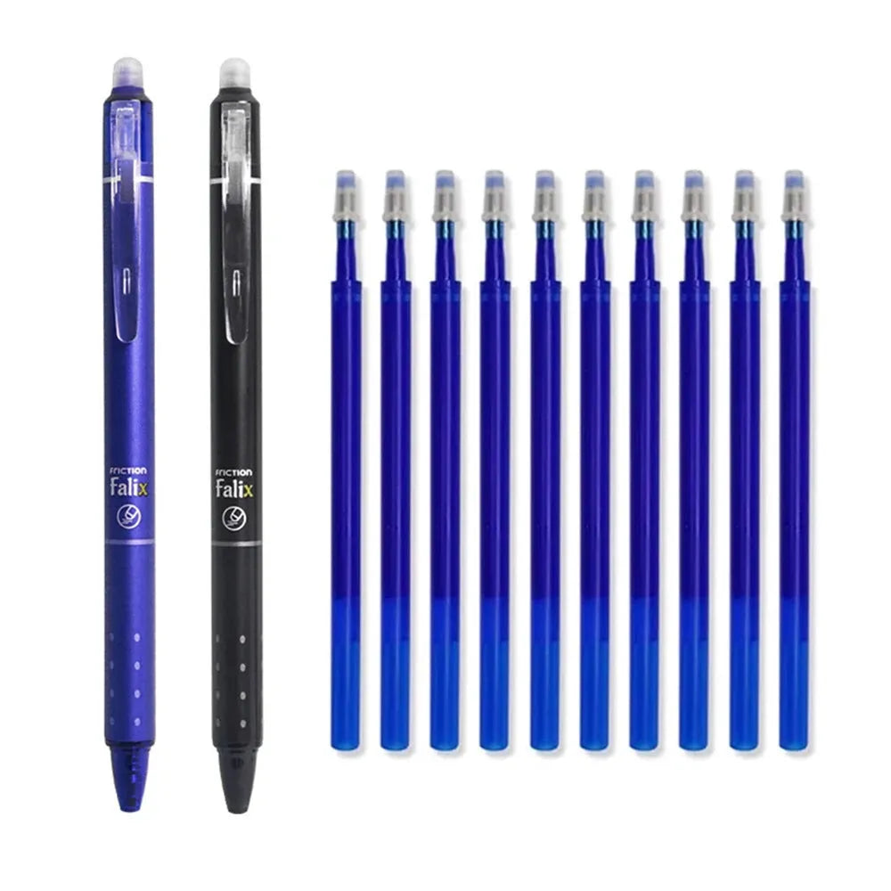 Hot erasable push gel pen with 0.5mm stainless steel nib for elementary school students