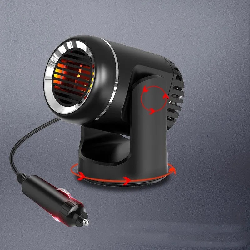 12V ABS car heater defroster with fan, black and white, 130W, 14x12x8cm
