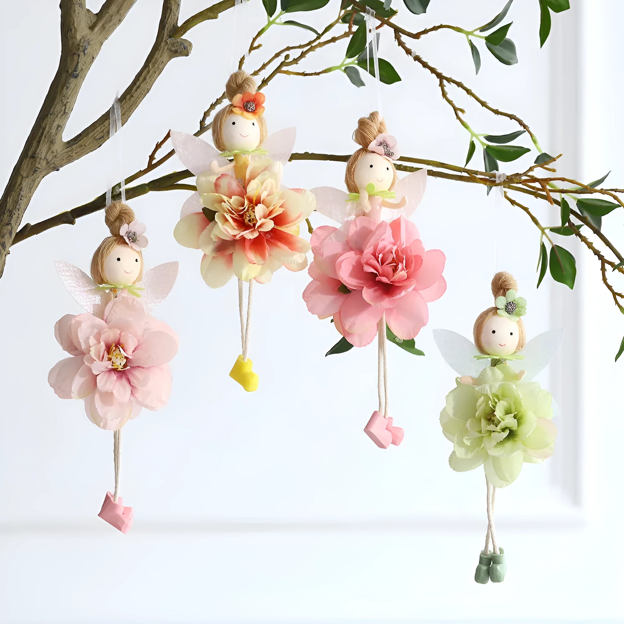 Cute elf Easter party pendant in flower angel girl style made of cloth, available in pink colour