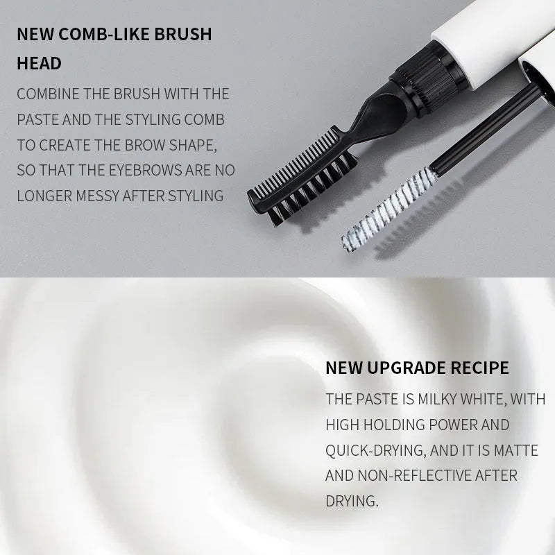 One Brush Eyebrow Liquid kit with applicator brush in White or Pink shade options