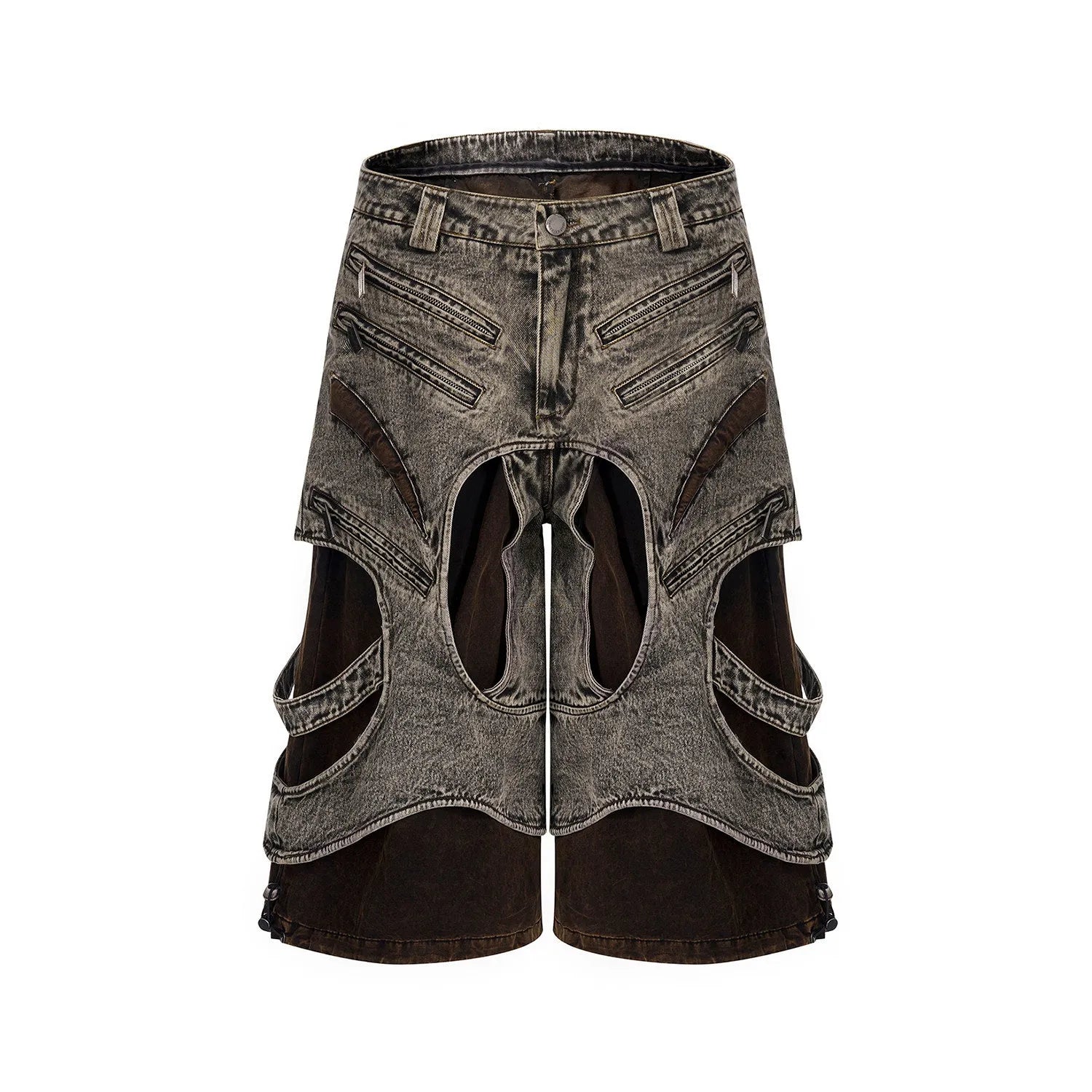 Men's sleeveless denim vest with front zip and matching trousers