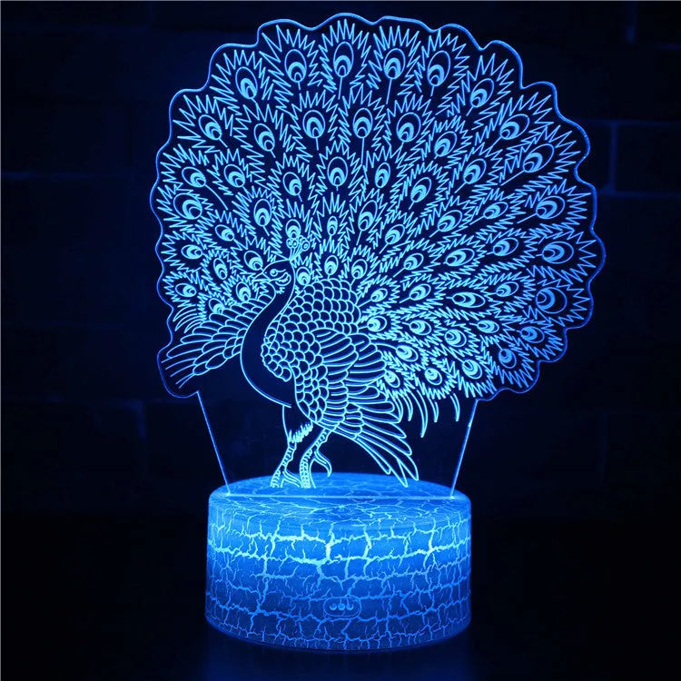 Acrylic 3D USB table lamp with colourful touch control and ABS base