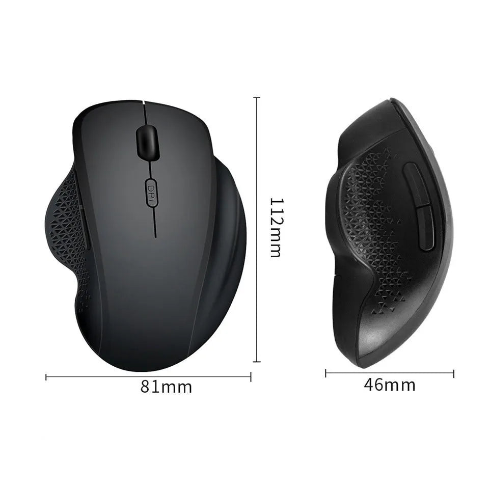 Wireless USB computer mouse with self-charging in black and grey colour options