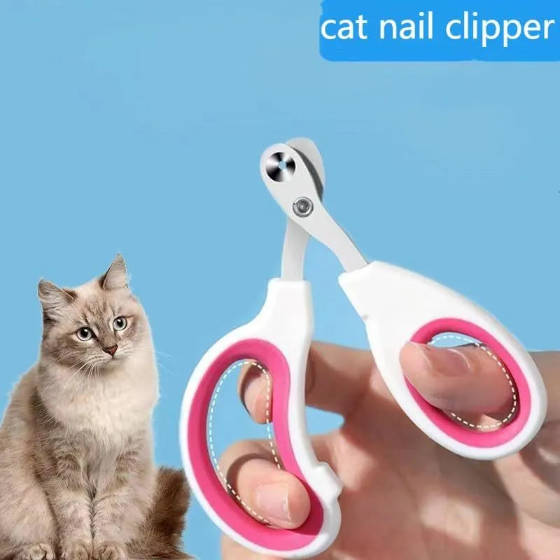 Blue pet nail clippers with a circular hole for safe trimming of cat, bird, and reptile nails.