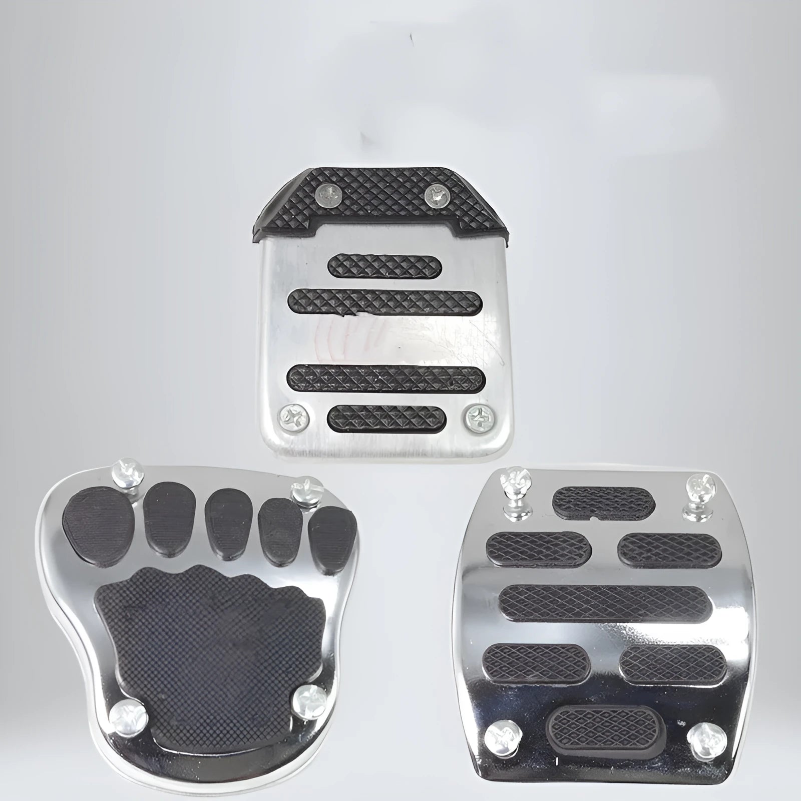 Metal motorcycle brake pedal skid plate replacement part for universal fit