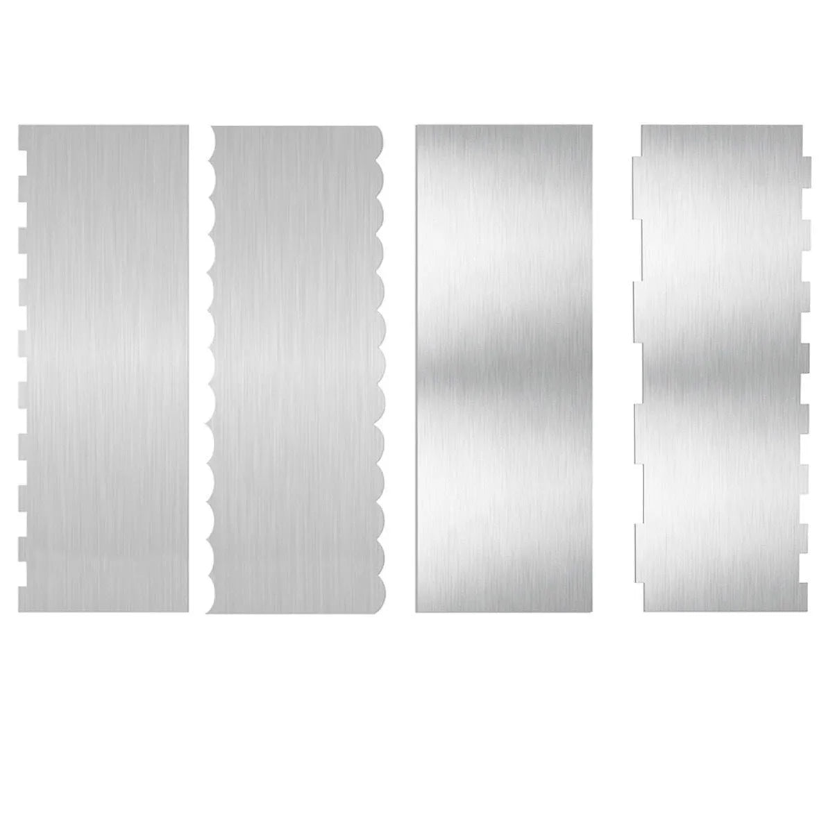 Stainless steel cream scraper with polygon cake patterns for baking decoration
