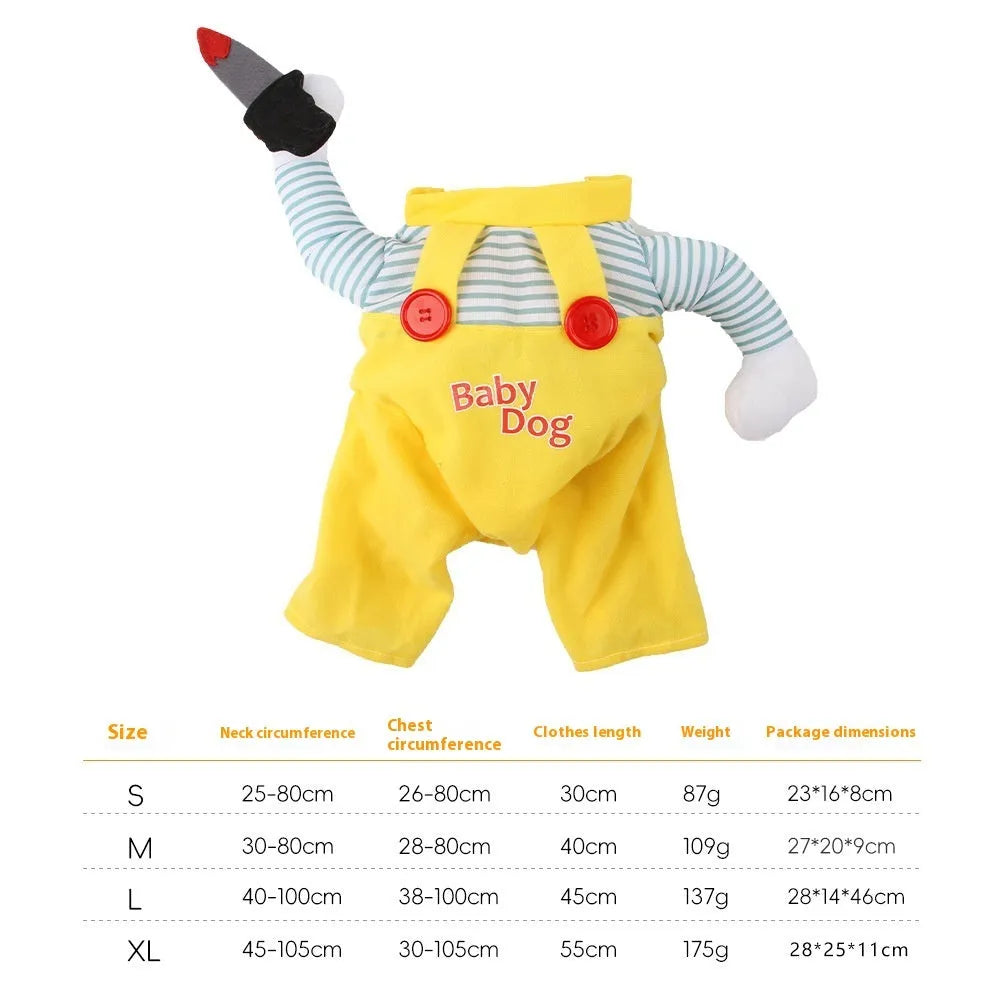 Creative yellow knife assassin cat costume clothing in polyester for general gender cats