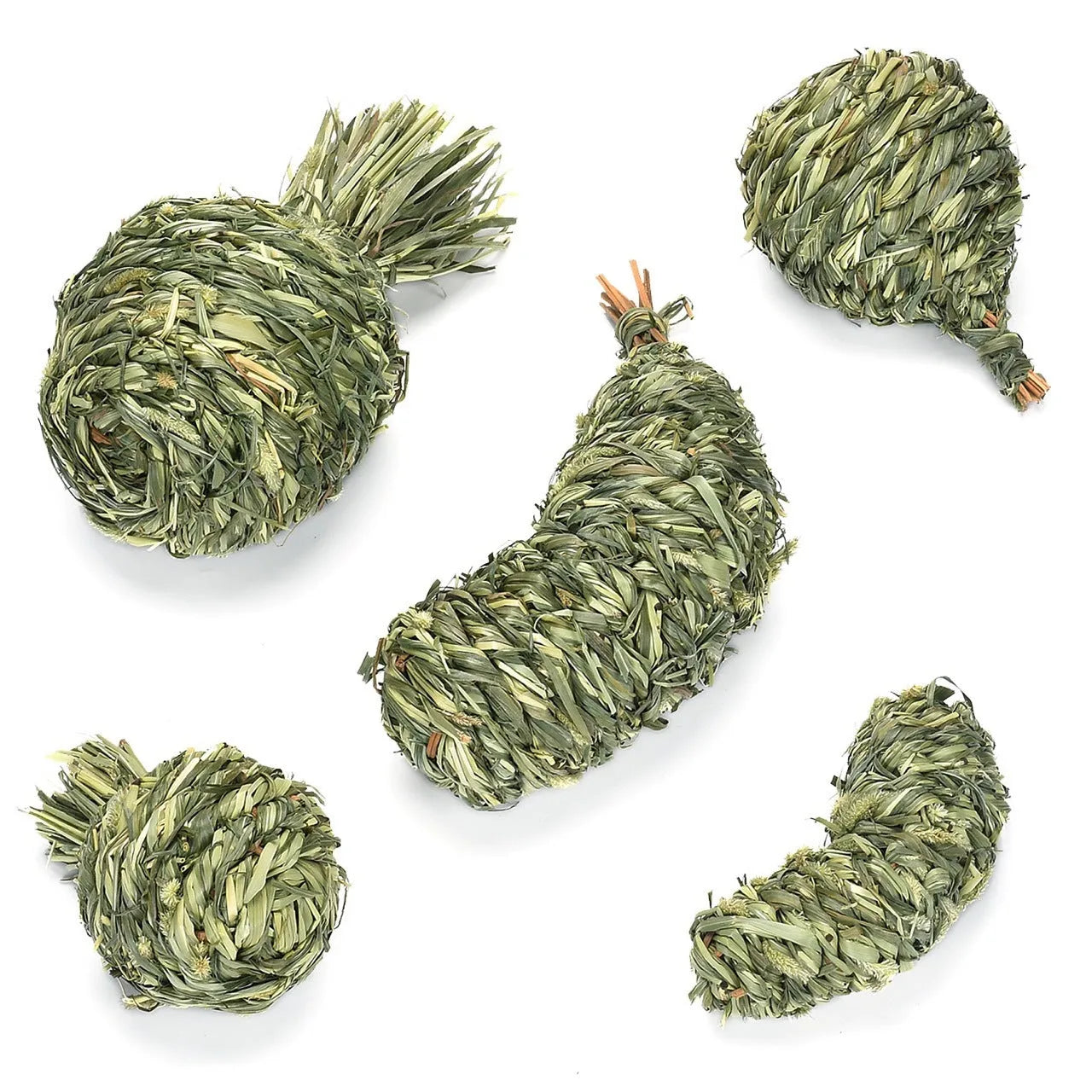 Timothy grass pet chew toy shaped like an apple for rabbits and guinea pigs