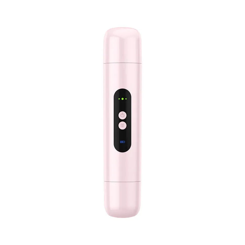 Portable electric depilator for armpit hair trimming with floating blade, USB powered, in pink and white