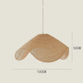 Handmade rattan chandelier with warm LED light, available in 60cm 80cm 100cm diameter