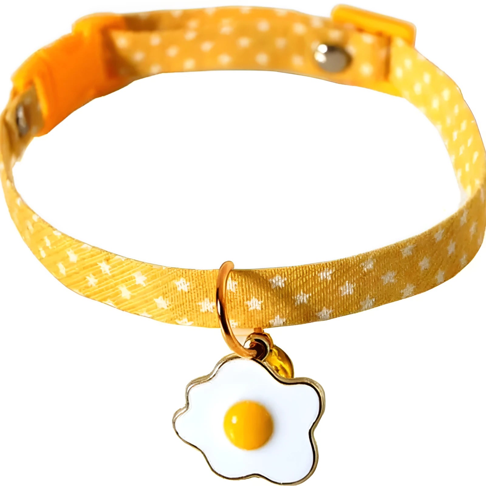 Adjustable cat collar with bell pendant and bow tie decoration for small pets in green, pink, yellow colours