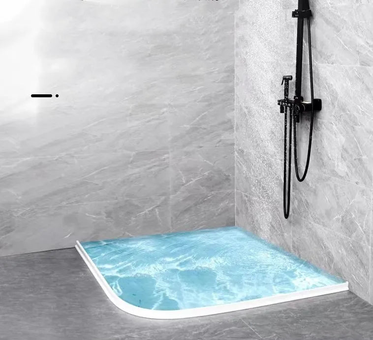 Flexible TPE bathroom water blocking strip in black for shower room dry wet separation