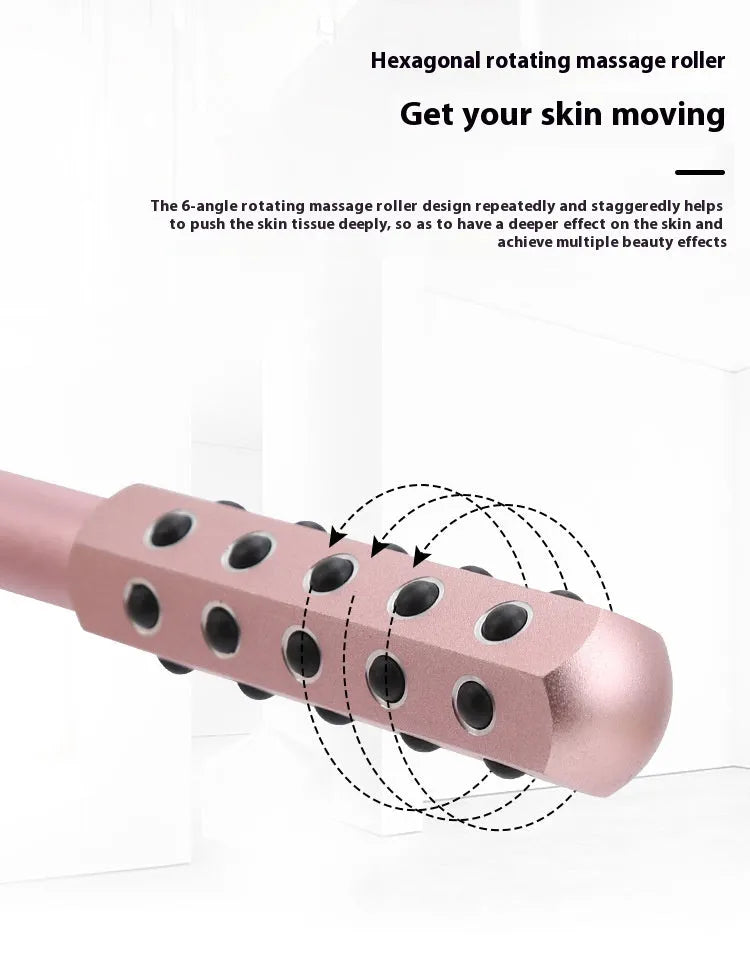 Germanium particle roller massage instrument with 24 embedded particles on 19mm wide head