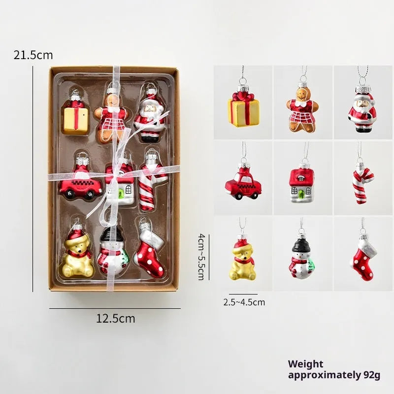 Glass snowman hanging ornament for Christmas tree with national style and modern simple design