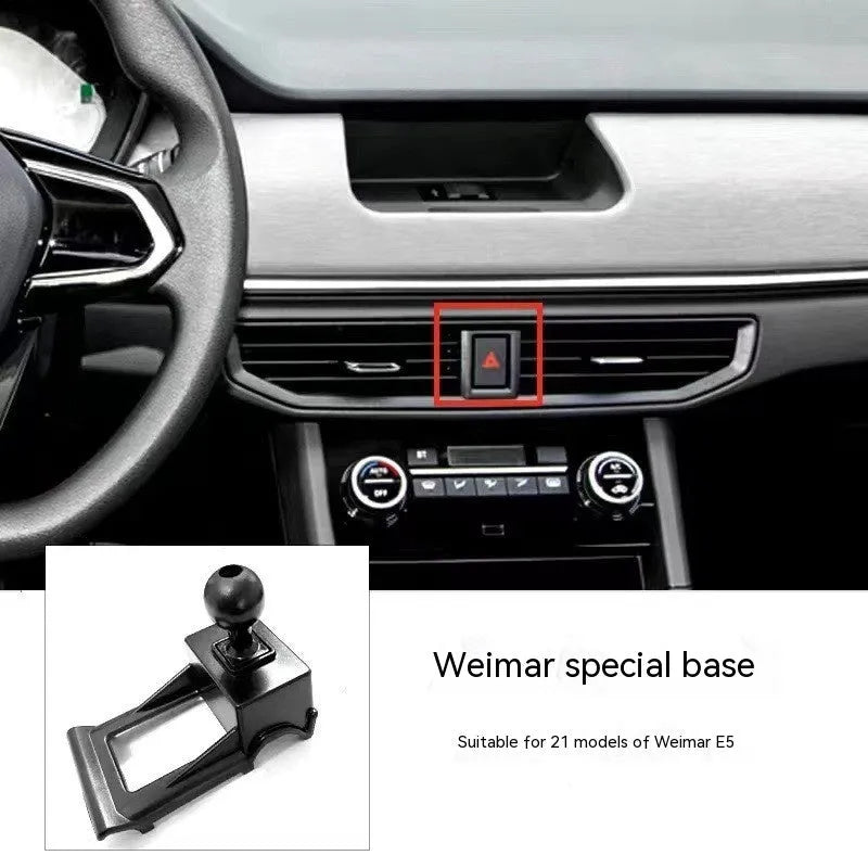 GOODWAY car mobile phone holder snapped onto a dashboard showing 360-degree rotation adjustment.