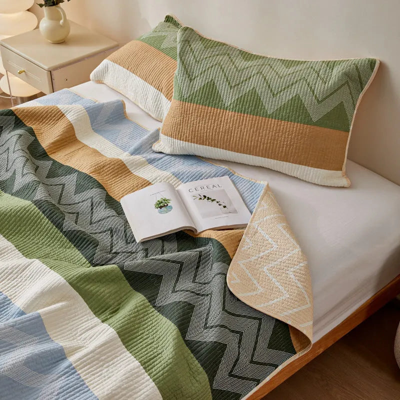 Pure cotton printed bed sheet set with modern simple design for 2.2 metre beds