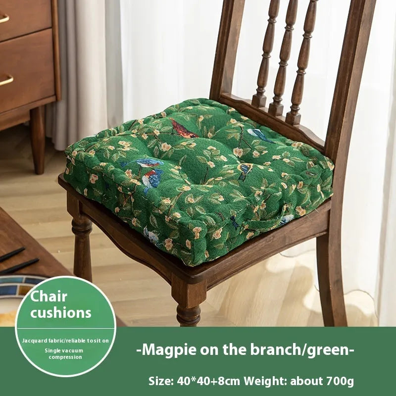 American floral pattern dining chair cushion 40cm square with 8cm thickness