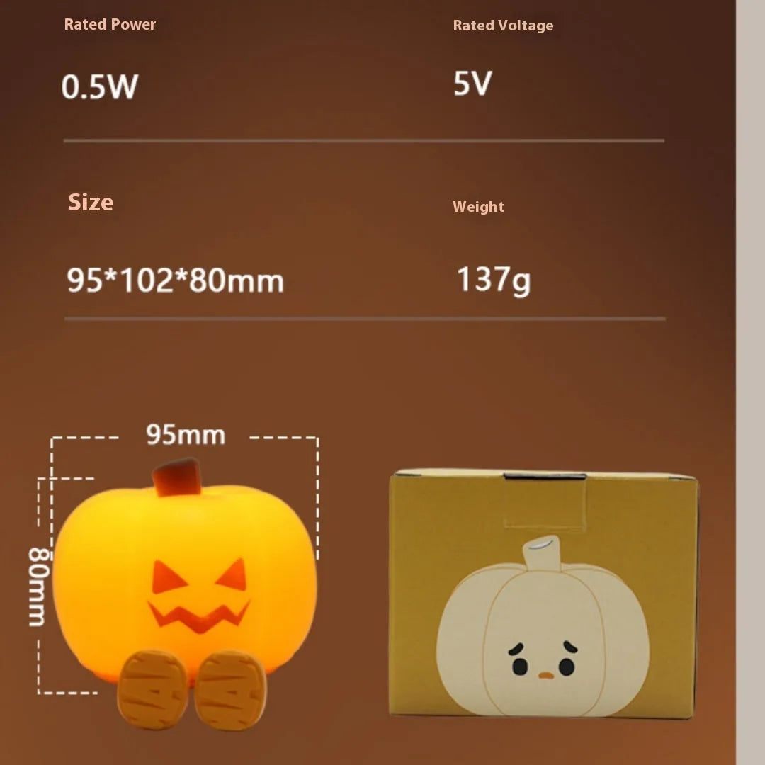 Halloween creative racket atmosphere pumpkin lamp night light with geometric design and colourful glow