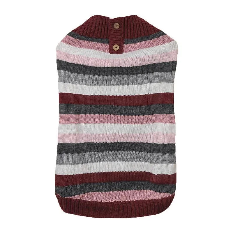 Grey dog sweater with horizontal zipper and contrast colour pocket on small breed dog